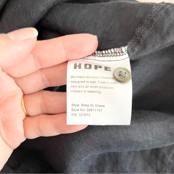 HOPE STOCKHOLM Elma SL Black Linen Button down Dress  Pockets Size 34 or Small - Picture 4 of 8